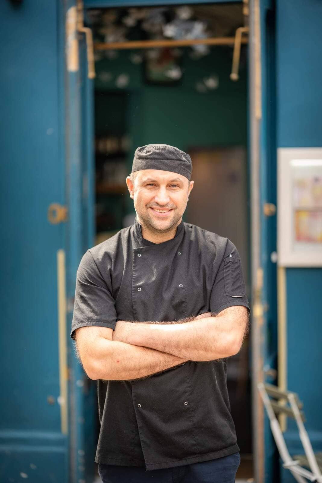 Chef outside Titu Japanese fusion restaurant