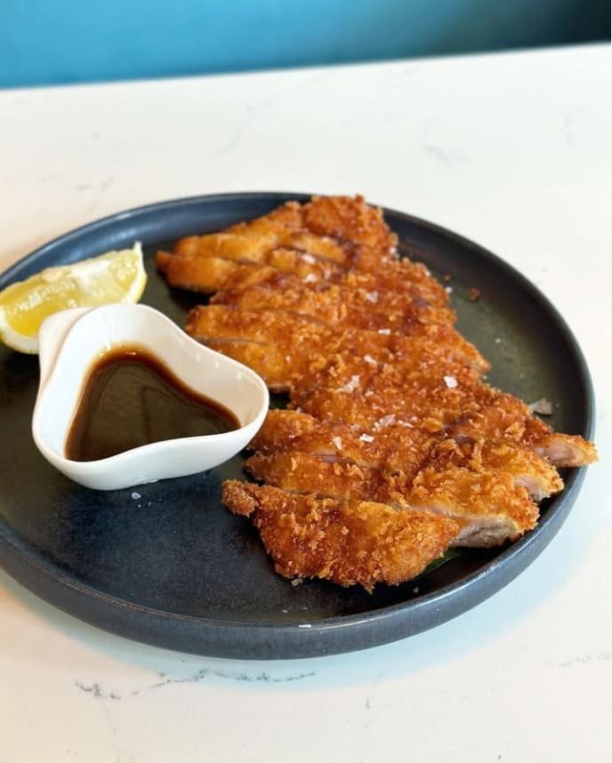 Chicken katsu with dipping sauce, a dish that travels well
