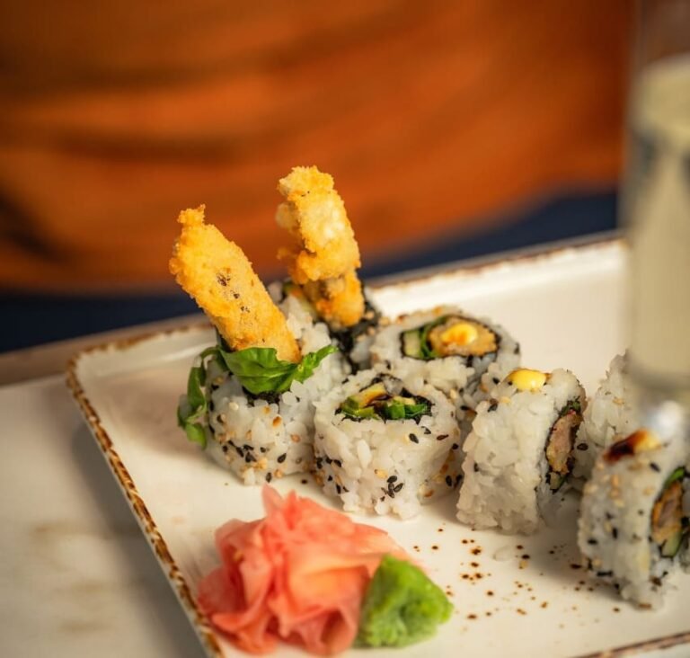 Crispy ebi prawn tempura sushi roll at Titu, London