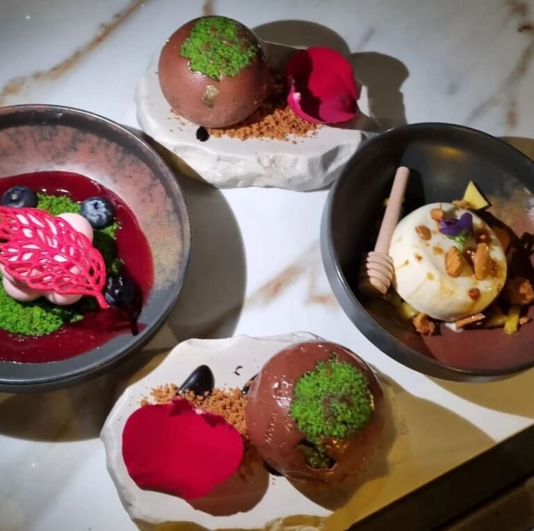 Panna cotta, mochi and other desserts from the Titu dessert selection