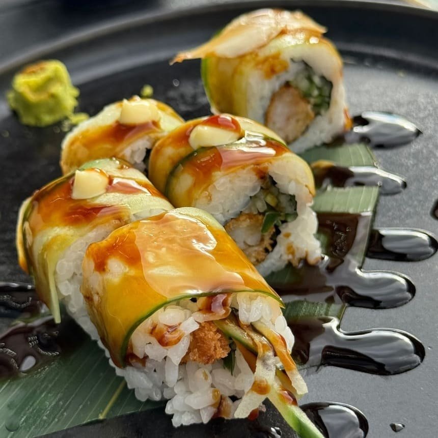 Mango and avocado sushi rolls, Titu Japanese fusion restaurant London