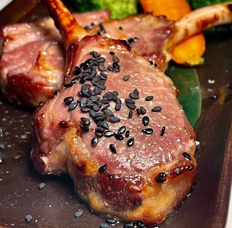 Miso lamb chops finished with black sesame at Titu