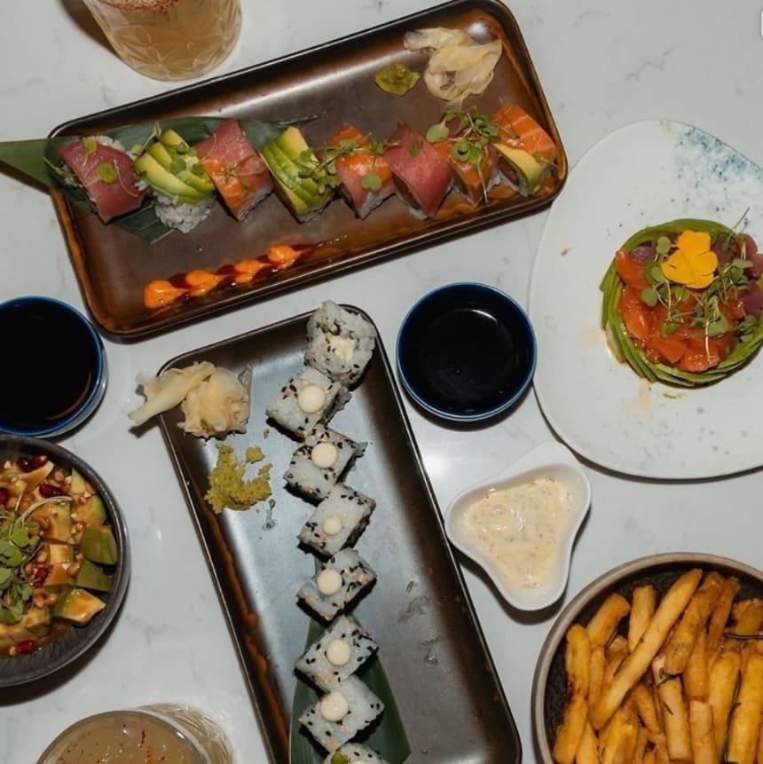 Sushi sharing platter with sides at Titu, Shepherd Market