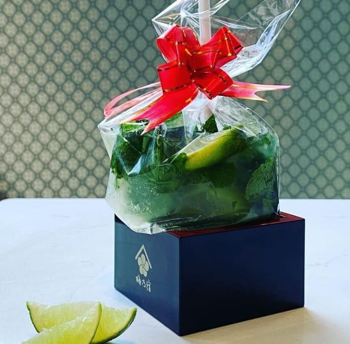 A theatrically presented mojito at the bar at Titu, London